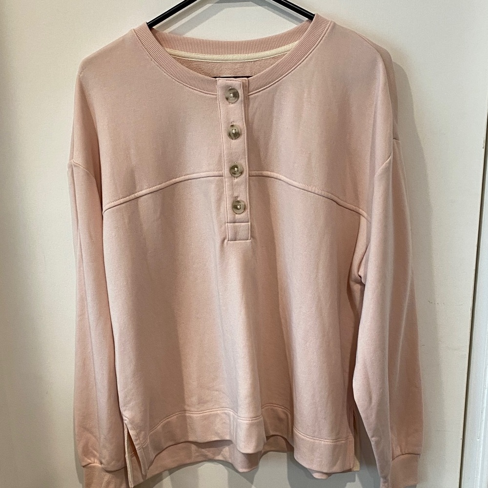 Lou & Grey Blush Button-Up Sweater